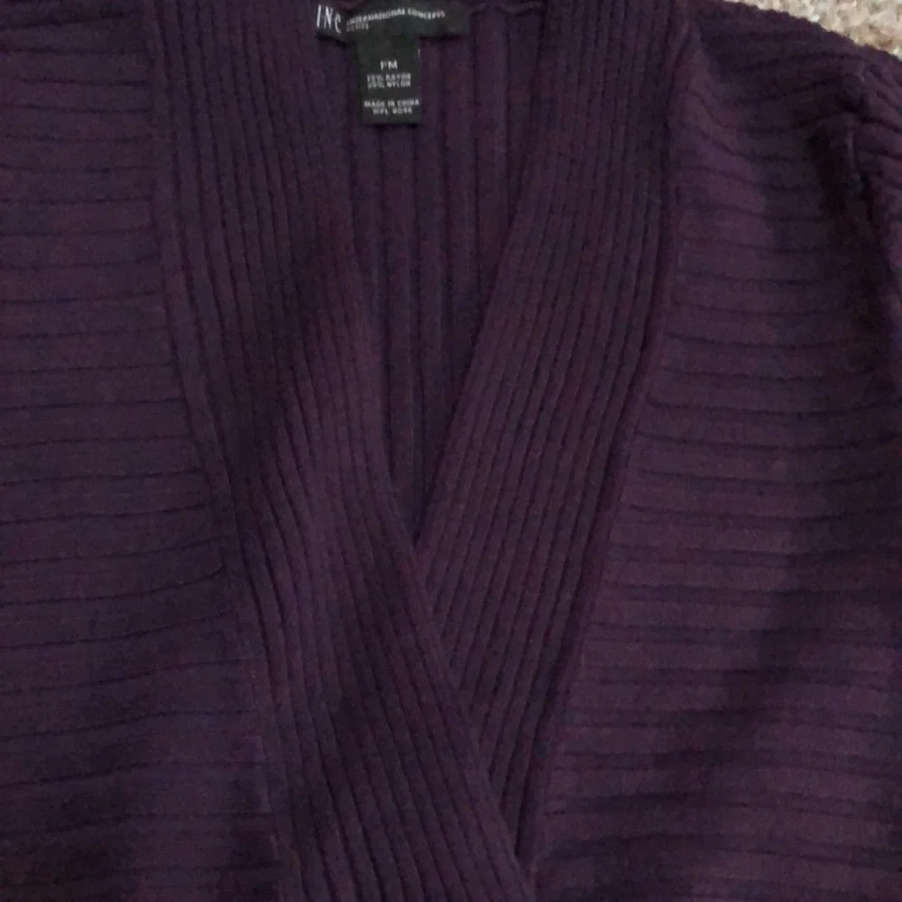 INC  International Concepts Petite Knit Sweater Purple size PM - Picture 6 of 7